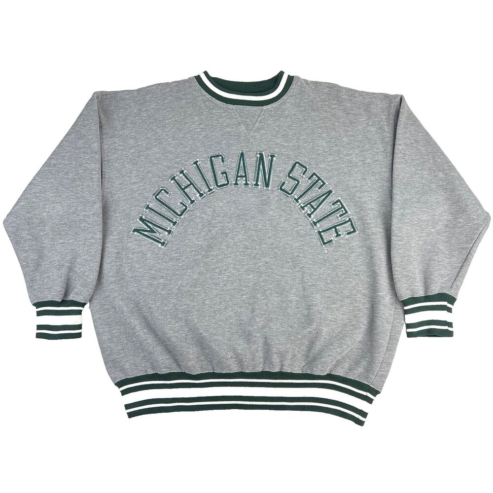 VTG Michigan State Spartans Crable Sportswear Mens XL Fleece Crewneck Sweatshirt